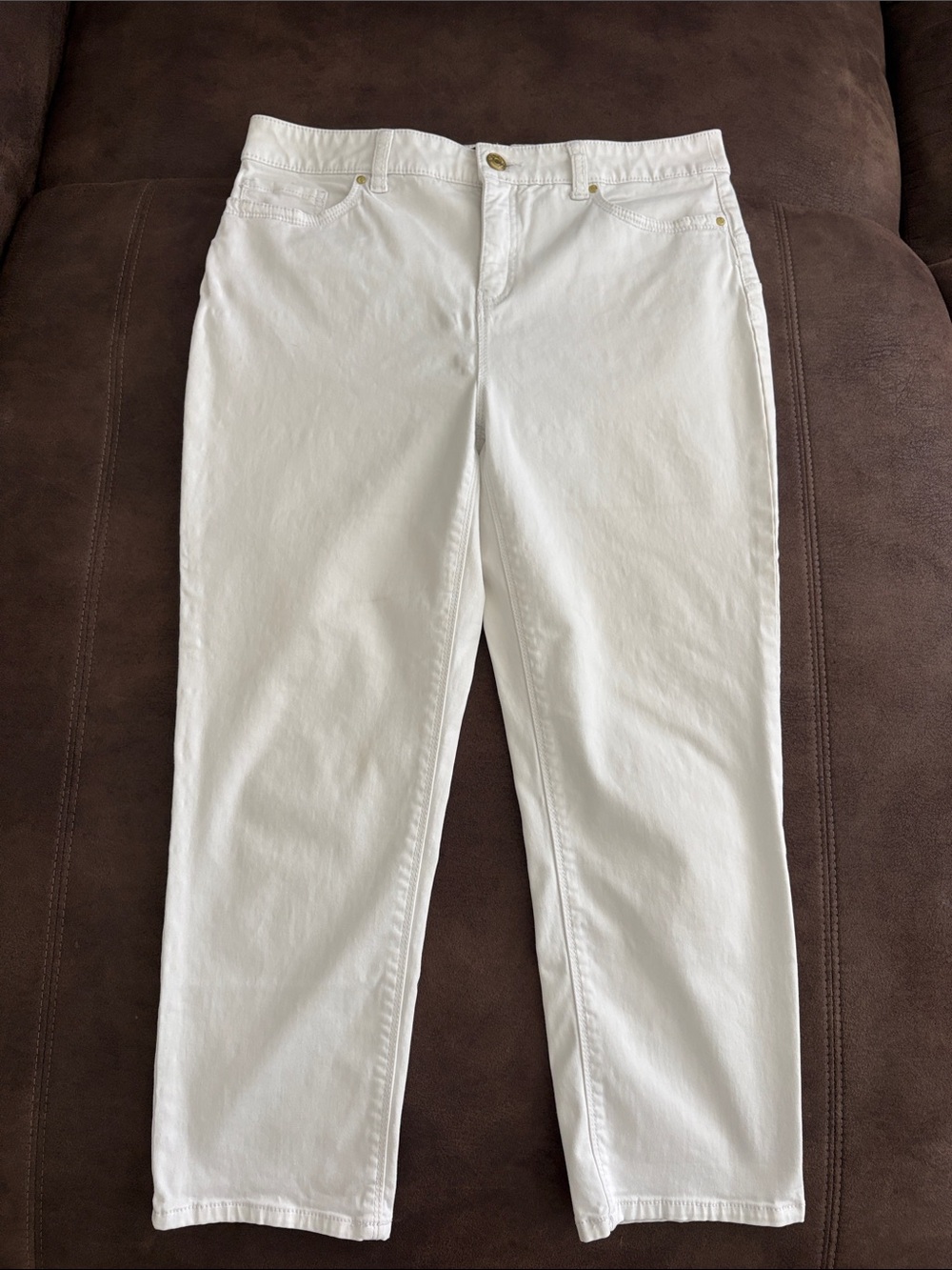 Chico's White Straight-Leg Jeans